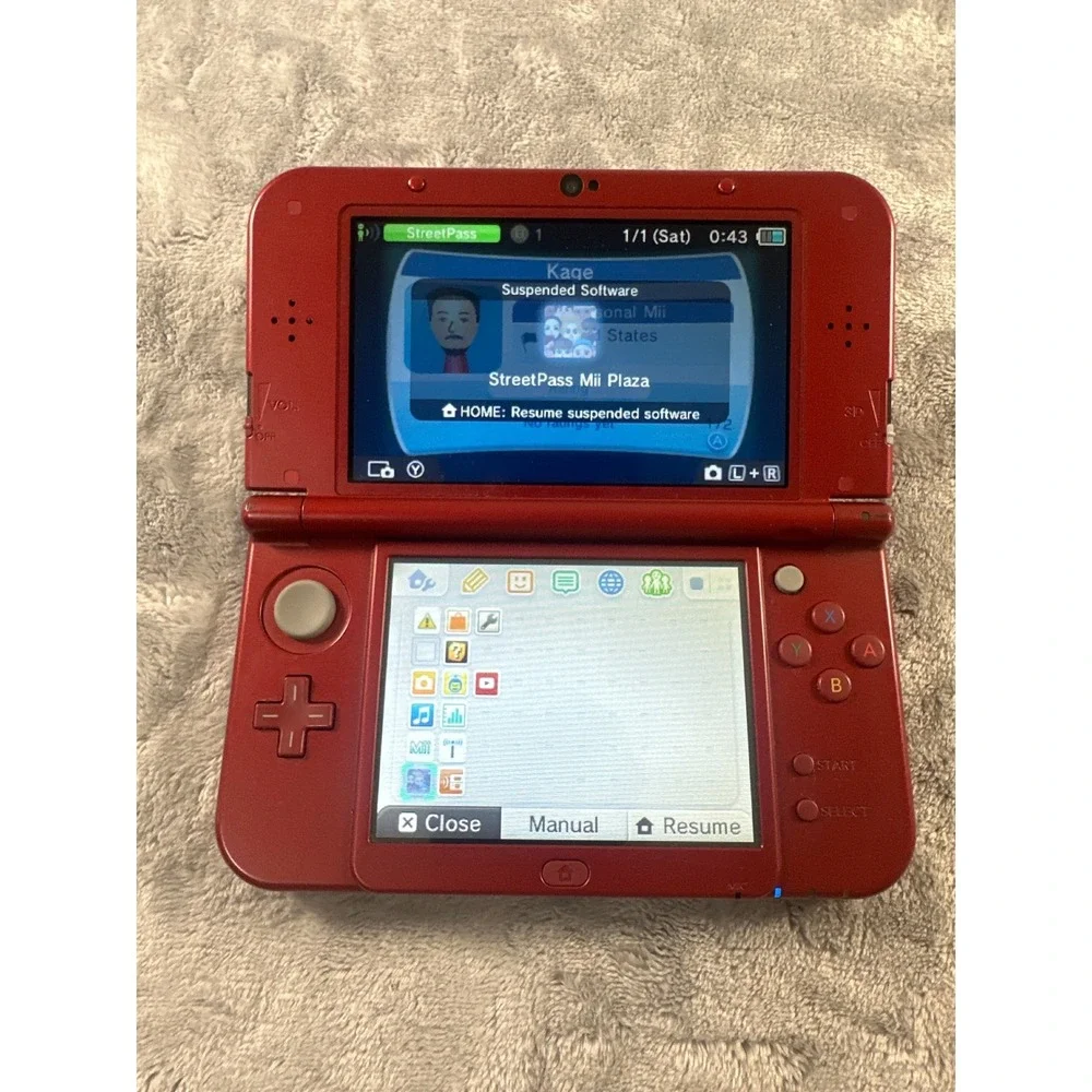 Nintendo New 3DS XL Metallic Red. Stylus and charger NOT included